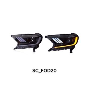 Mustang Style Headlamp Full LED Headlamp Head Lamp Head Light For For Ford Ranger T7 T8 Wildtrak Raptor (White)